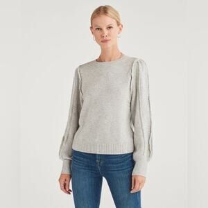 Seven for all mankind Merino Wool Cashmere Fringe Sleeve Pullover sweater‎ New